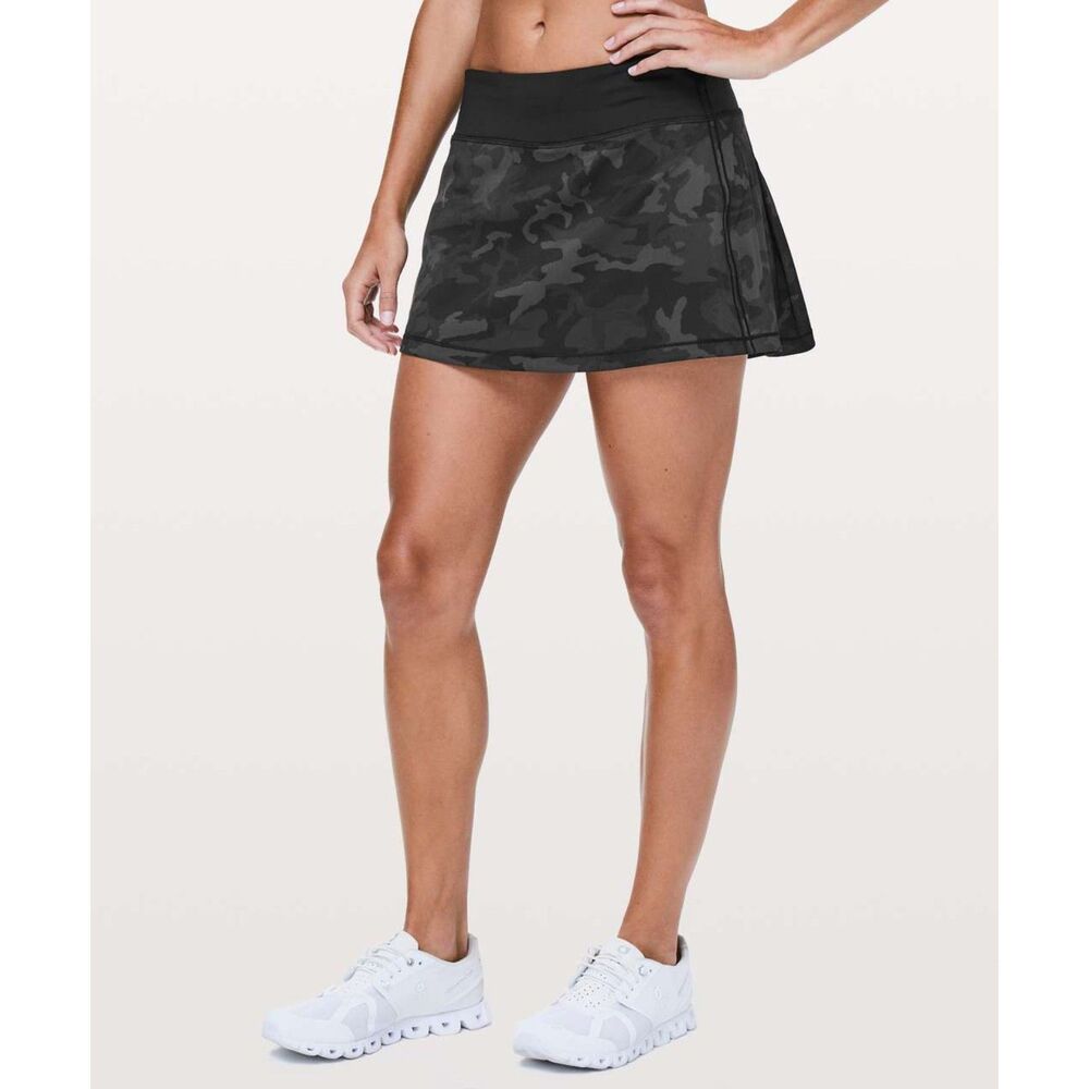 Lululemon Incognito Camo Multi Pace Rival Skirt No Panels Lined Womens 10